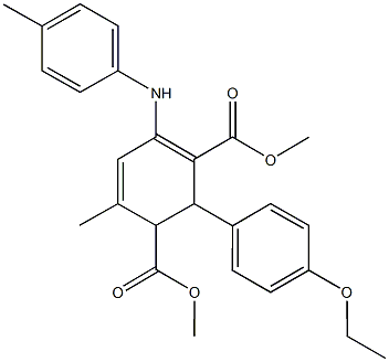 dimethyl 2-(4-ethoxyphenyl)-6-methyl-4-(4-toluidino)-3,5-cyclohexadiene-1,3-dicarboxylate Struktur