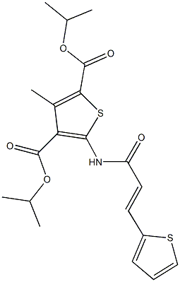 diisopropyl 3-methyl-5-{[3-(2-thienyl)acryloyl]amino}-2,4-thiophenedicarboxylate Struktur