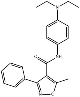 N-[4-(diethylamino)phenyl]-5-methyl-3-phenyl-4-isoxazolecarboxamide Struktur