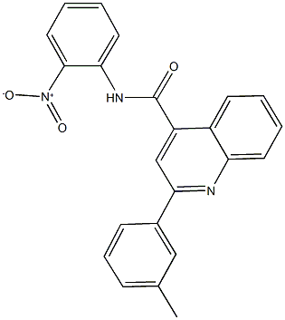 N-{2-nitrophenyl}-2-(3-methylphenyl)-4-quinolinecarboxamide Struktur