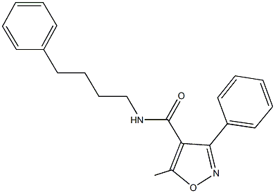 5-methyl-3-phenyl-N-(4-phenylbutyl)-4-isoxazolecarboxamide Struktur