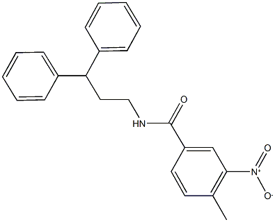 N-(3,3-diphenylpropyl)-3-nitro-4-methylbenzamide Struktur