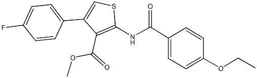 methyl 2-[(4-ethoxybenzoyl)amino]-4-(4-fluorophenyl)-3-thiophenecarboxylate Struktur