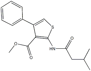 methyl 2-[(3-methylbutanoyl)amino]-4-phenyl-3-thiophenecarboxylate Struktur