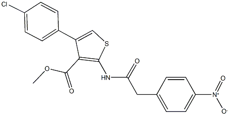 methyl 4-(4-chlorophenyl)-2-[({4-nitrophenyl}acetyl)amino]-3-thiophenecarboxylate Struktur