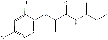 N-(sec-butyl)-2-(2,4-dichlorophenoxy)propanamide Struktur