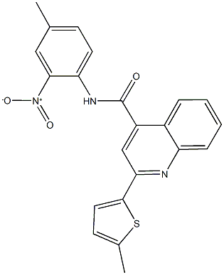 N-{2-nitro-4-methylphenyl}-2-(5-methyl-2-thienyl)-4-quinolinecarboxamide Struktur