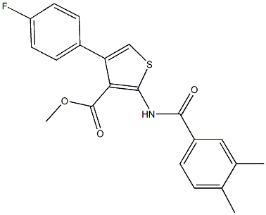 methyl 2-[(3,4-dimethylbenzoyl)amino]-4-(4-fluorophenyl)-3-thiophenecarboxylate Struktur