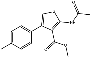 methyl 2-(acetylamino)-4-(4-methylphenyl)-3-thiophenecarboxylate Struktur