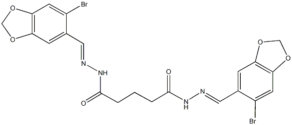 N'~1~,N'~5~-bis[(6-bromo-1,3-benzodioxol-5-yl)methylene]pentanedihydrazide Struktur