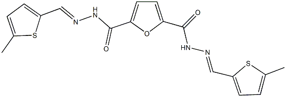 N'~2~,N'~5~-bis[(5-methyl-2-thienyl)methylene]-2,5-furandicarbohydrazide Struktur