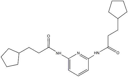 3-cyclopentyl-N-{6-[(3-cyclopentylpropanoyl)amino]-2-pyridinyl}propanamide Struktur