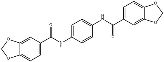 N-{4-[(1,3-benzodioxol-5-ylcarbonyl)amino]phenyl}-1,3-benzodioxole-5-carboxamide Struktur