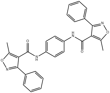 5-methyl-N-(4-{[(5-methyl-3-phenyl-4-isoxazolyl)carbonyl]amino}phenyl)-3-phenyl-4-isoxazolecarboxamide Struktur