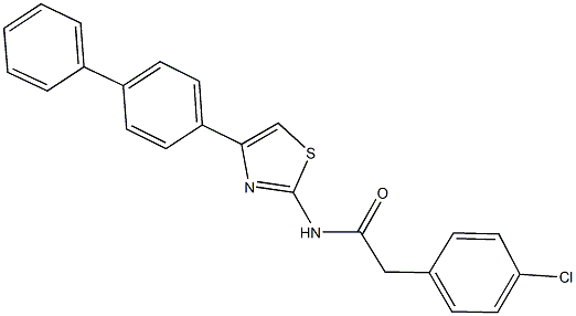 N-(4-[1,1'-biphenyl]-4-yl-1,3-thiazol-2-yl)-2-(4-chlorophenyl)acetamide Struktur