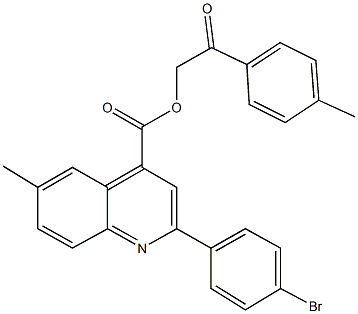 2-(4-methylphenyl)-2-oxoethyl 2-(4-bromophenyl)-6-methyl-4-quinolinecarboxylate Struktur