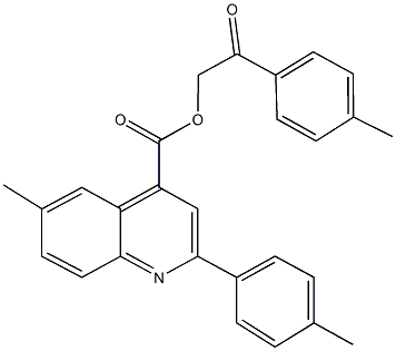 2-(4-methylphenyl)-2-oxoethyl 6-methyl-2-(4-methylphenyl)-4-quinolinecarboxylate Struktur