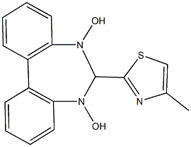 6-(4-methyl-1,3-thiazol-2-yl)-5H-dibenzo[d,f][1,3]diazepine-5,7(6H)-diol Struktur