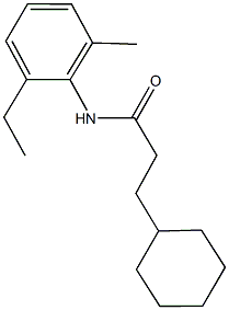 3-cyclohexyl-N-(2-ethyl-6-methylphenyl)propanamide Struktur