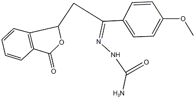 3-[2-[(aminocarbonyl)hydrazono]-2-(4-methoxyphenyl)ethyl]-2-benzofuran-1(3H)-one Struktur