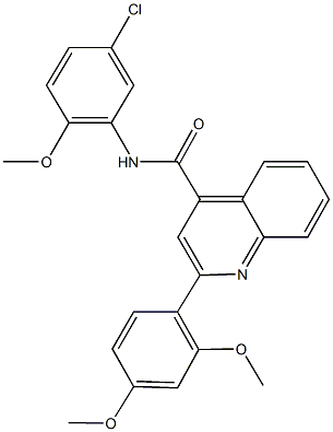 N-(5-chloro-2-methoxyphenyl)-2-(2,4-dimethoxyphenyl)-4-quinolinecarboxamide Struktur