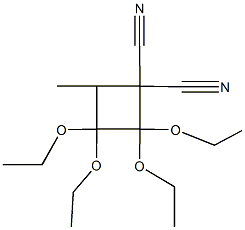 2,2,3,3-tetraethoxy-4-methyl-1,1-cyclobutanedicarbonitrile Struktur