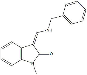 3-[(benzylamino)methylene]-1-methyl-1,3-dihydro-2H-indol-2-one Struktur