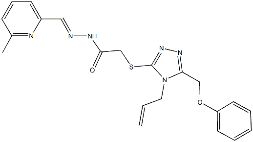 2-{[4-allyl-5-(phenoxymethyl)-4H-1,2,4-triazol-3-yl]sulfanyl}-N'-[(6-methyl-2-pyridinyl)methylene]acetohydrazide Struktur