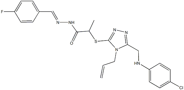 2-({4-allyl-5-[(4-chloroanilino)methyl]-4H-1,2,4-triazol-3-yl}sulfanyl)-N'-(4-fluorobenzylidene)propanohydrazide Struktur