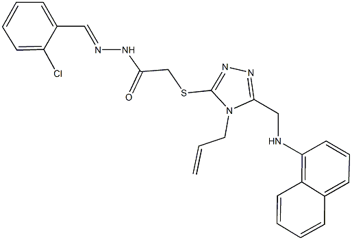 2-({4-allyl-5-[(1-naphthylamino)methyl]-4H-1,2,4-triazol-3-yl}sulfanyl)-N'-(2-chlorobenzylidene)acetohydrazide Struktur