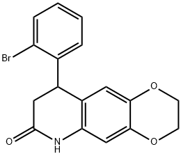 9-(2-bromophenyl)-2,3,8,9-tetrahydro[1,4]dioxino[2,3-g]quinolin-7(6H)-one Struktur