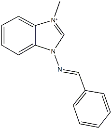 3-(benzylideneamino)-1-methyl-3H-benzimidazol-1-ium Struktur