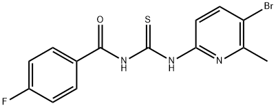 N-(5-bromo-6-methyl-2-pyridinyl)-N'-(4-fluorobenzoyl)thiourea Struktur