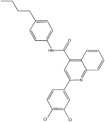 N-(4-butylphenyl)-2-(3,4-dichlorophenyl)-4-quinolinecarboxamide Struktur