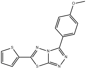 methyl 4-[6-(2-thienyl)[1,2,4]triazolo[3,4-b][1,3,4]thiadiazol-3-yl]phenyl ether Struktur