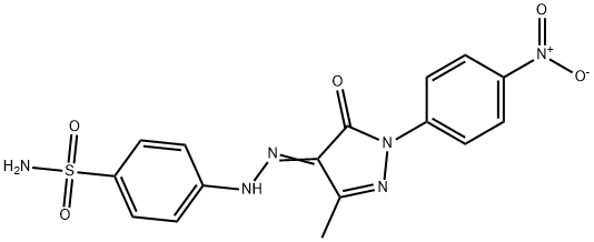 4-[2-(1-{4-nitrophenyl}-3-methyl-5-oxo-1,5-dihydro-4H-pyrazol-4-ylidene)hydrazino]benzenesulfonamide Struktur