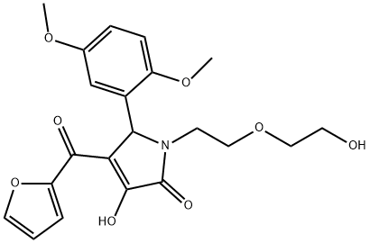 5-(2,5-dimethoxyphenyl)-4-(2-furoyl)-3-hydroxy-1-[2-(2-hydroxyethoxy)ethyl]-1,5-dihydro-2H-pyrrol-2-one Struktur