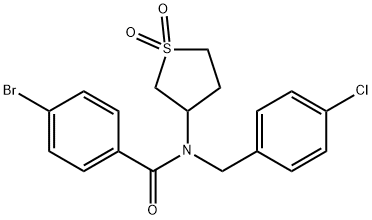 4-bromo-N-(4-chlorobenzyl)-N-(1,1-dioxidotetrahydro-3-thienyl)benzamide Struktur