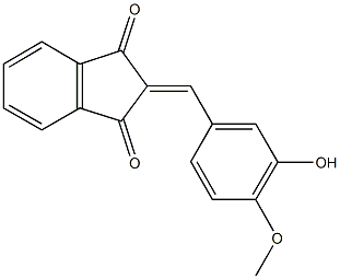 2-(3-hydroxy-4-methoxybenzylidene)-1H-indene-1,3(2H)-dione Struktur