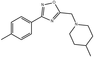 4-methyl-1-{[3-(4-methylphenyl)-1,2,4-oxadiazol-5-yl]methyl}piperidine Struktur