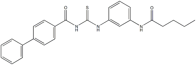 N-[3-({[([1,1'-biphenyl]-4-ylcarbonyl)amino]carbothioyl}amino)phenyl]pentanamide Struktur