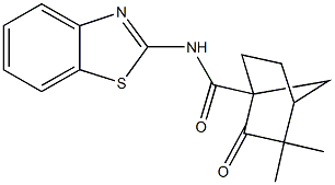 N-(1,3-benzothiazol-2-yl)-3,3-dimethyl-2-oxobicyclo[2.2.1]heptane-1-carboxamide Struktur