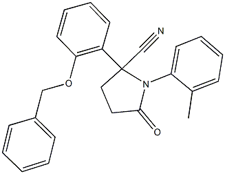 2-[2-(benzyloxy)phenyl]-1-(2-methylphenyl)-5-oxo-2-pyrrolidinecarbonitrile Struktur