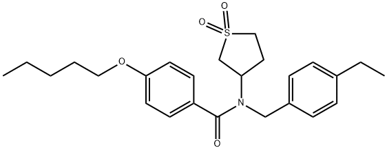 N-(1,1-dioxidotetrahydro-3-thienyl)-N-(4-ethylbenzyl)-4-(pentyloxy)benzamide Struktur