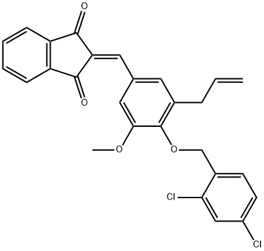 2-{3-allyl-4-[(2,4-dichlorobenzyl)oxy]-5-methoxybenzylidene}-1H-indene-1,3(2H)-dione Struktur