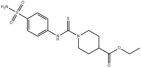 ethyl 1-{[4-(aminosulfonyl)anilino]carbothioyl}-4-piperidinecarboxylate Struktur