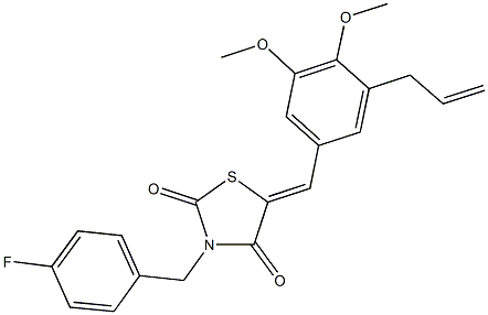 5-(3-allyl-4,5-dimethoxybenzylidene)-3-(4-fluorobenzyl)-1,3-thiazolidine-2,4-dione Struktur