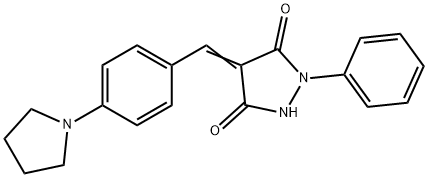 1-phenyl-4-[4-(1-pyrrolidinyl)benzylidene]-3,5-pyrazolidinedione Struktur