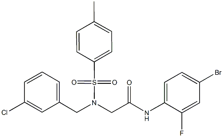 N-(4-bromo-2-fluorophenyl)-2-{(3-chlorobenzyl)[(4-methylphenyl)sulfonyl]amino}acetamide Struktur