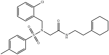 2-{(2-chlorobenzyl)[(4-methylphenyl)sulfonyl]amino}-N-(2-cyclohex-1-en-1-ylethyl)acetamide Struktur